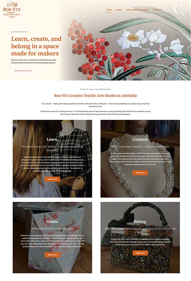 Roe-Yi's - website design